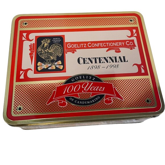 Vintage 1960's Special Centennial Edition GOELITZ Confectionary Candy Tin 10" x - Picture 5 of 5
